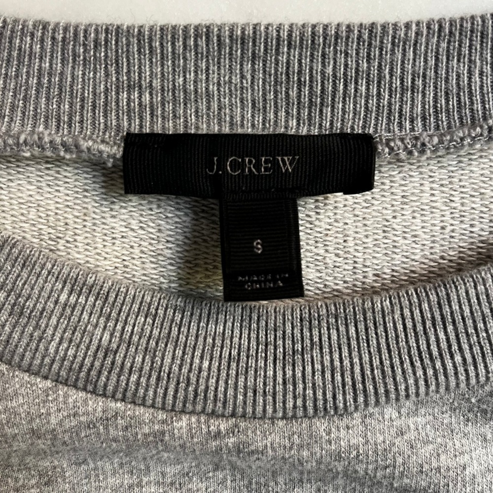J. Crew Brooklyn Pullover Sweatshirt Gray Crew Neck 3/4 Sleeve size small - Picture 11 of 12